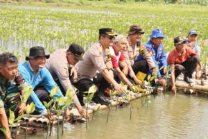 Jaga Ekosistem, Jajaran Polresta Tanam Ribuan Bibit Pohon Mangrove