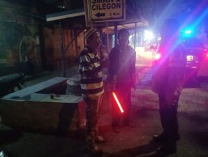 Personil Polsek Ciwandan Polres Cilegon Laksanakan Patroli Blue Light Malam Hari
