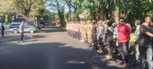 Kapolsek Rangkasbitung Polres Lebak Pimpin Apel Persiapan Pengamanan Aksi Unras