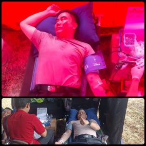 Kapolsek Rangkasbitung Polres Lebak Mendonorkan Darah Di Acara Hari Buruh Di Lapangan Papanggo Citeras