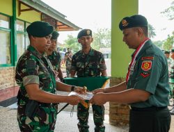 Yonif 320/Badak Putih Gelar Upacara Pelepasan Prajurit Berprestasi